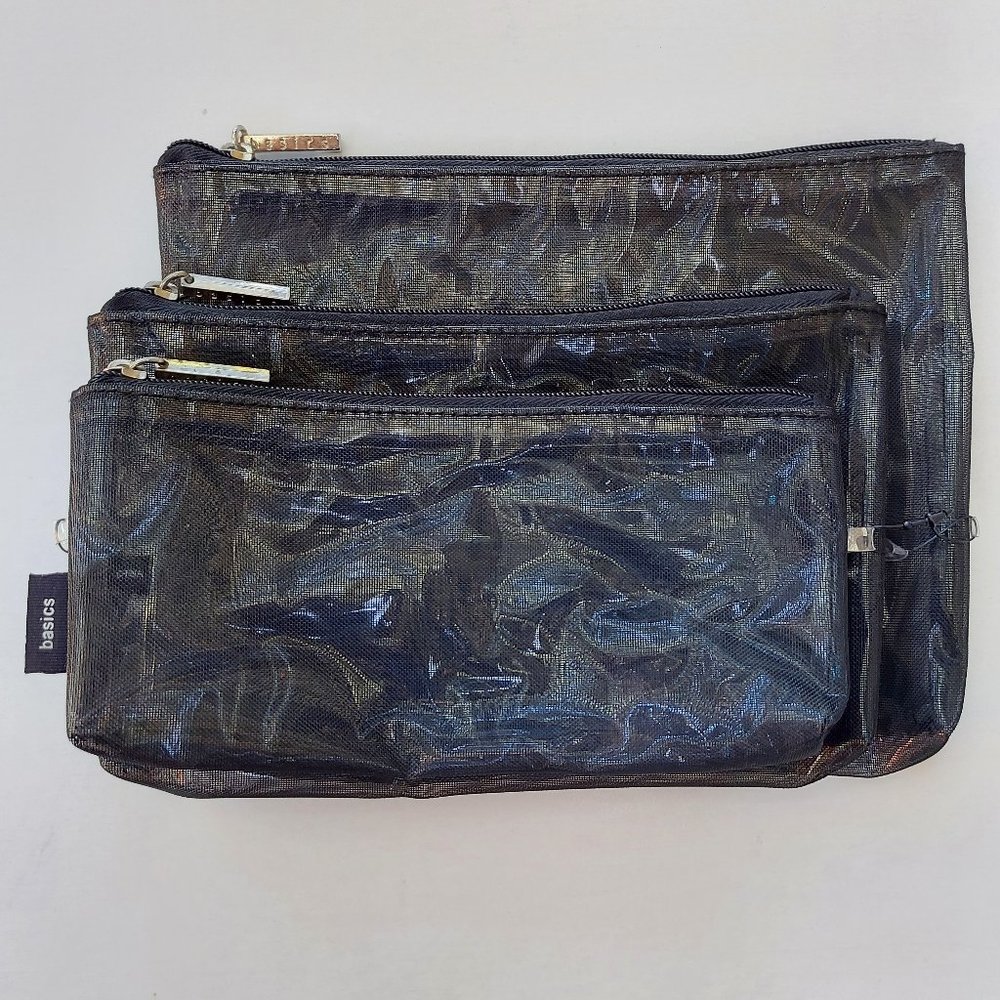 3 Pack Basics Cosmetics Toiletry Travel Bags